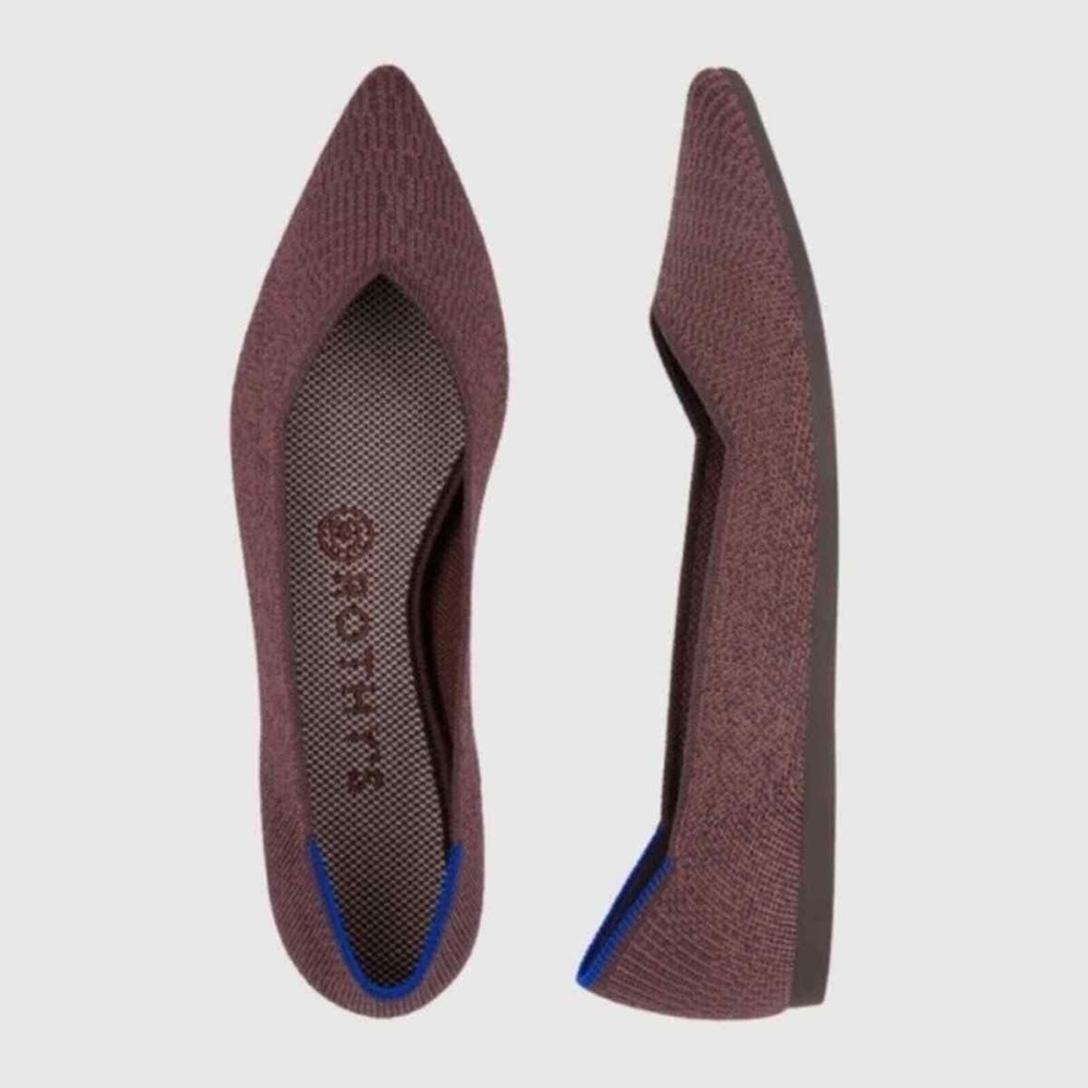 Rothy's Point Flats Truffle Python Brown Size 5.5 women’s